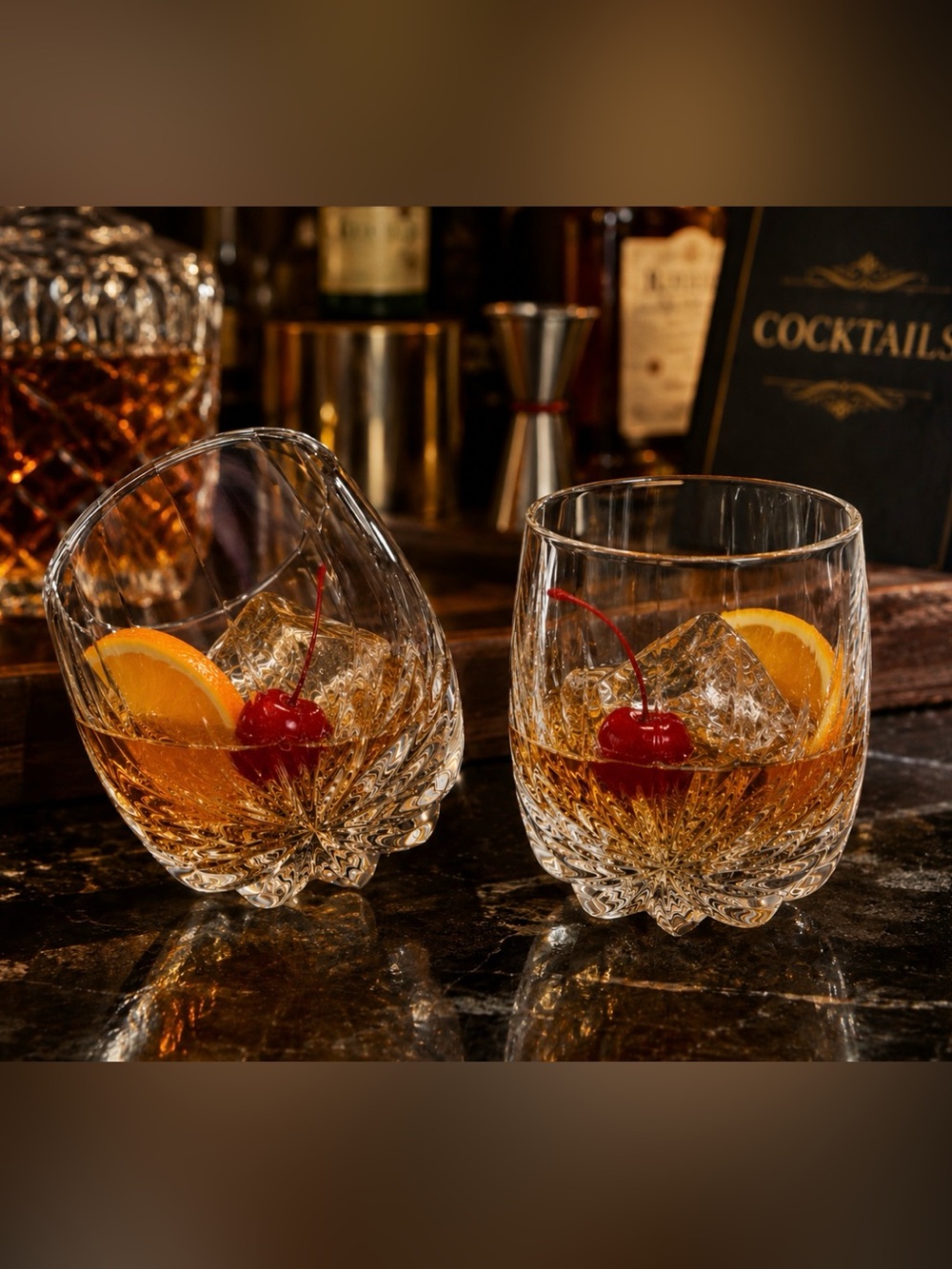 Park Lane by MIKASA Gorgeous Double Old Fashioned Glasses Set of 2 RARE